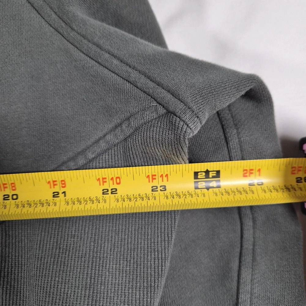 Lululemon XL/XXL Forest Green Cropped Half Zip Hoodie Womens Oversized Gold Logo